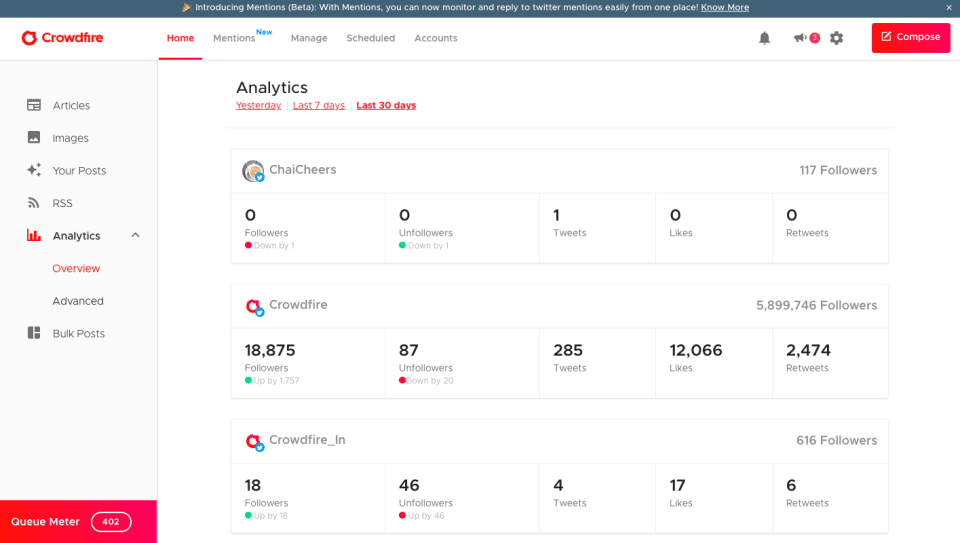 Crowdfire - Best Social media management tool in 2023