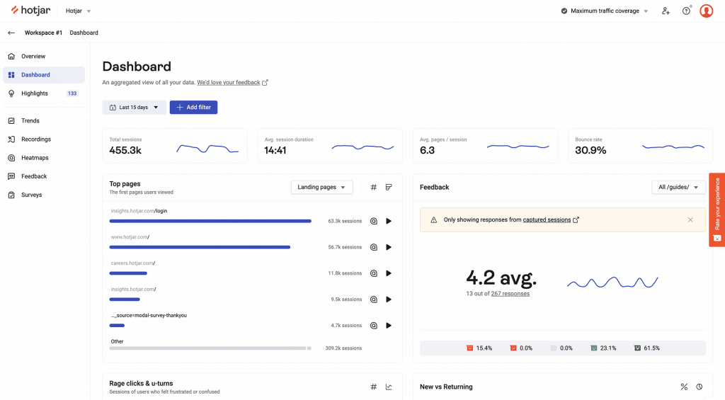 Hotjar - Heatmap software