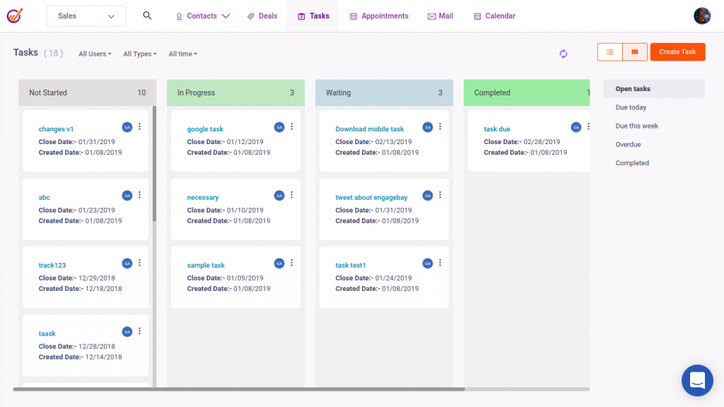 Engagebay - Best sales forecasting software