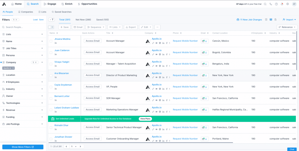 apollo.io - Best sales forecasting software