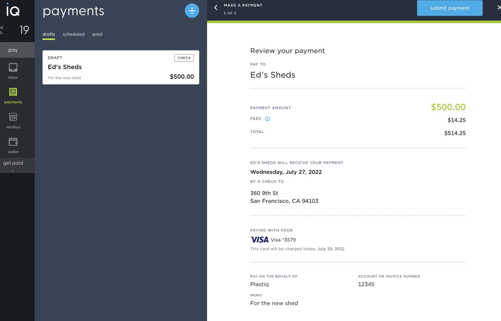 Plastiq short term financing