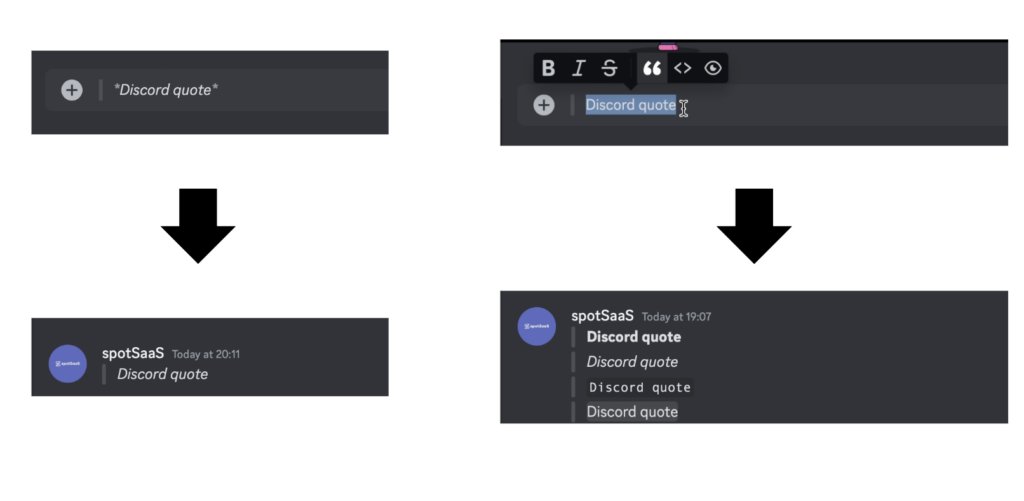 Use Basic Formatting Around Discord Quotes
