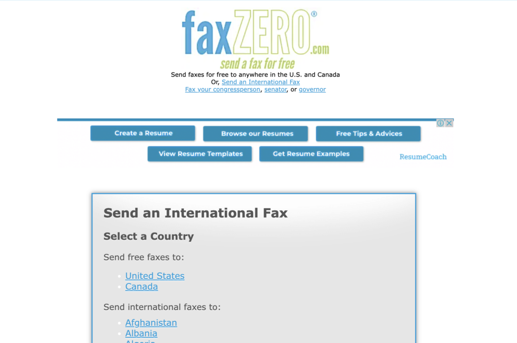 FaxZero and eFax