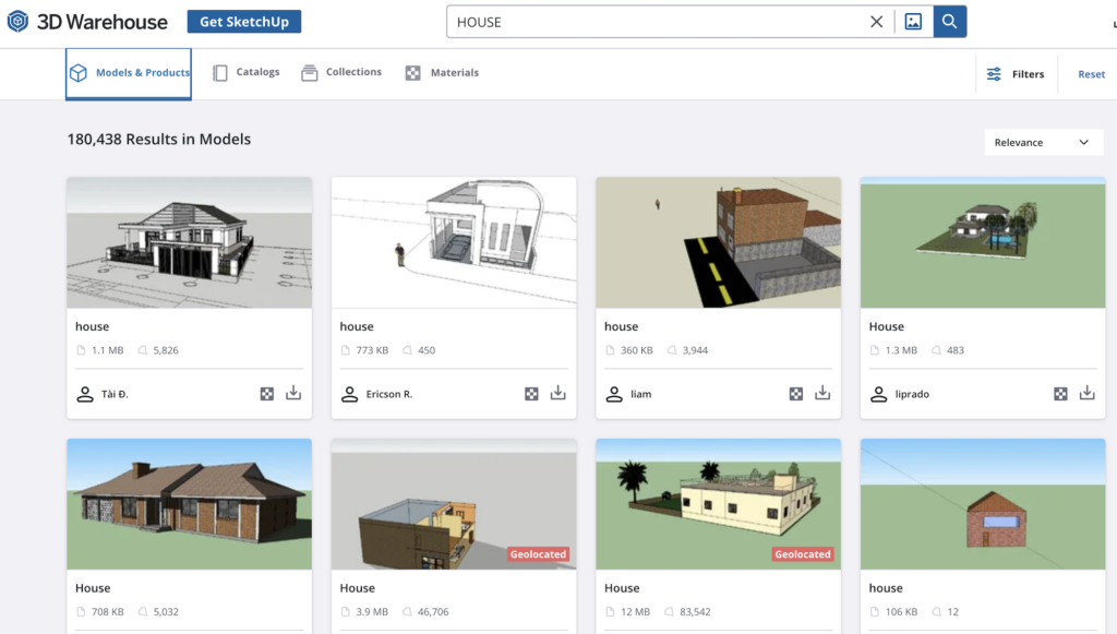 3D Warehouse website