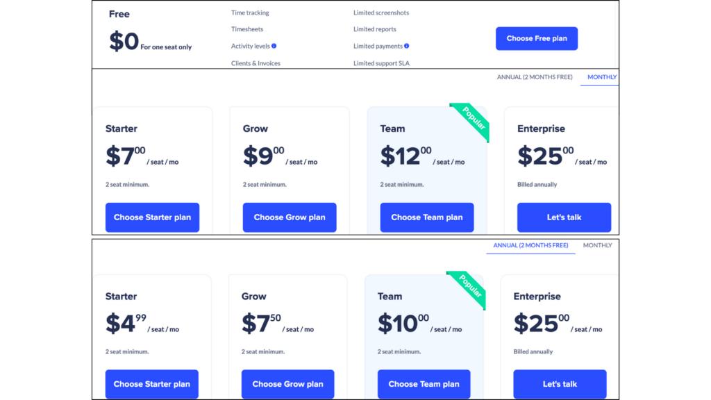 Hubstaff pricing