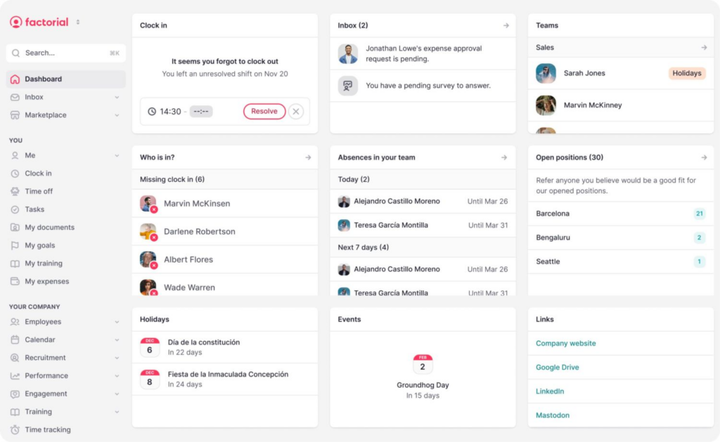16 Best Absence Management Software in 2025 31 Factorial - Time management feature - absence management software