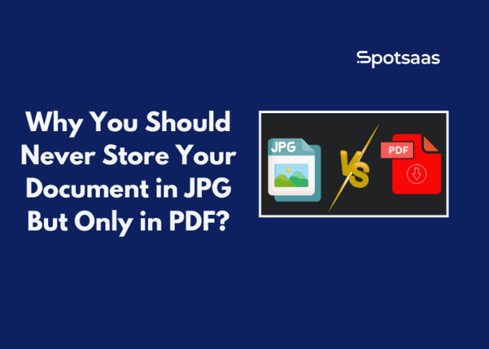 Why You Should Never Store Your Document in JPG But Only in PDF?